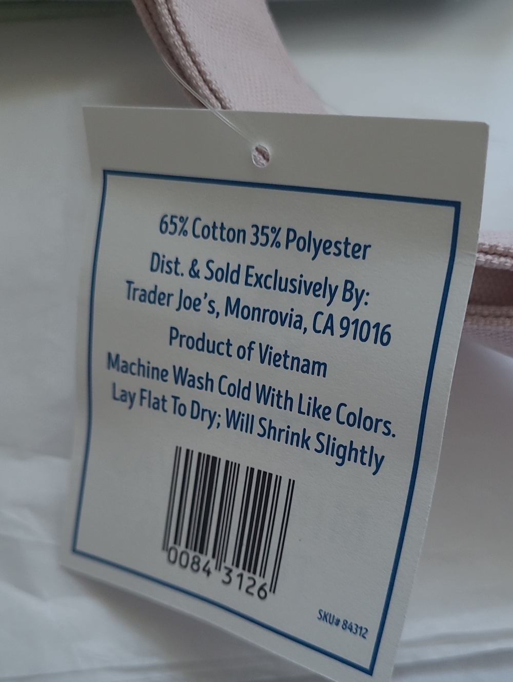 Trader Joe's Pastel Striped Tote Bag - Mint, Blue, Pink, Beige 4 Pcs - Picture 7 of 8